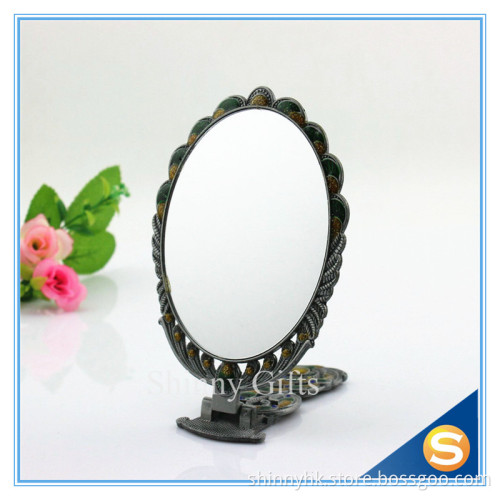 Peacock handle mirror ,compact mirrors wholesale,wedding gift pocket mirror,cheap small cosmetic mirror